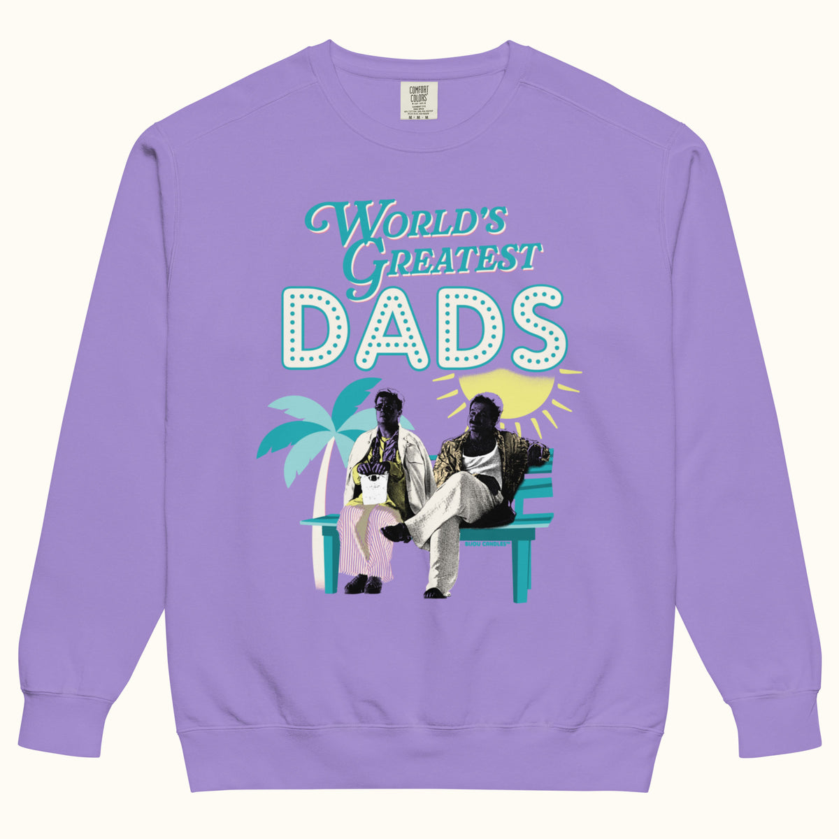 Birdcage World's Greatest Dads Unisex Sweatshirt in Violet, Premium fabric