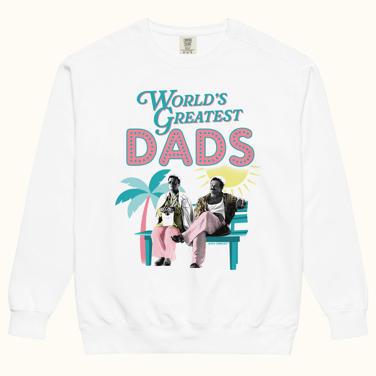 Birdcage World's Greatest Dads Unisex Sweatshirt in White, Premium fabric