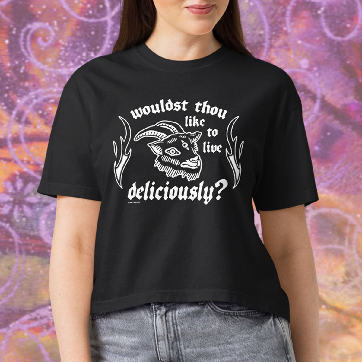 Black Phillip Live Deliciously Premium Women’s Crop Top