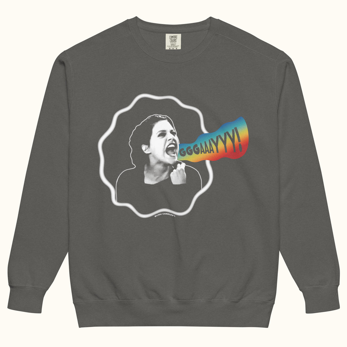 Lisa Swenson Gay Unisex Sweatshirt in Pepper, Premium fabric