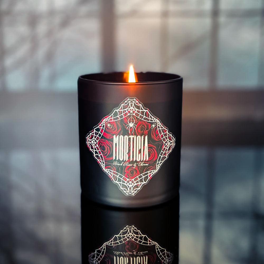 Morticia • Black Rose & Thorns Candle