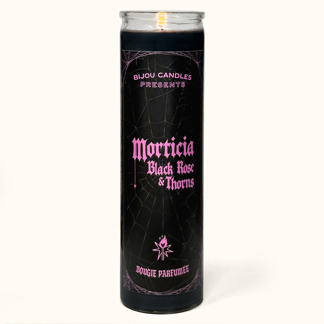 Morticia • Black Rose & Thorns Tall Candle