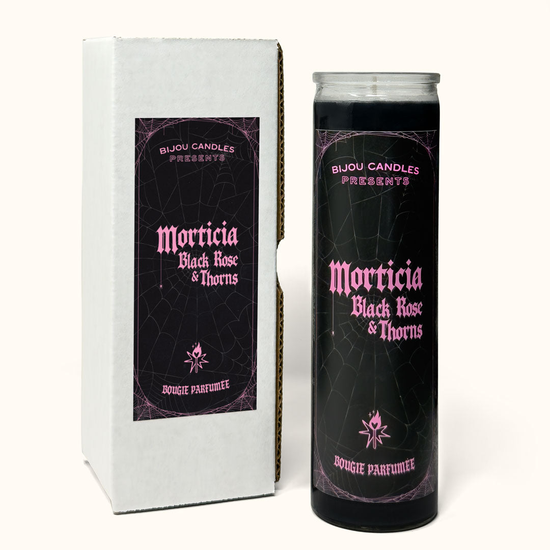 Morticia • Black Rose & Thorns Tall Candle