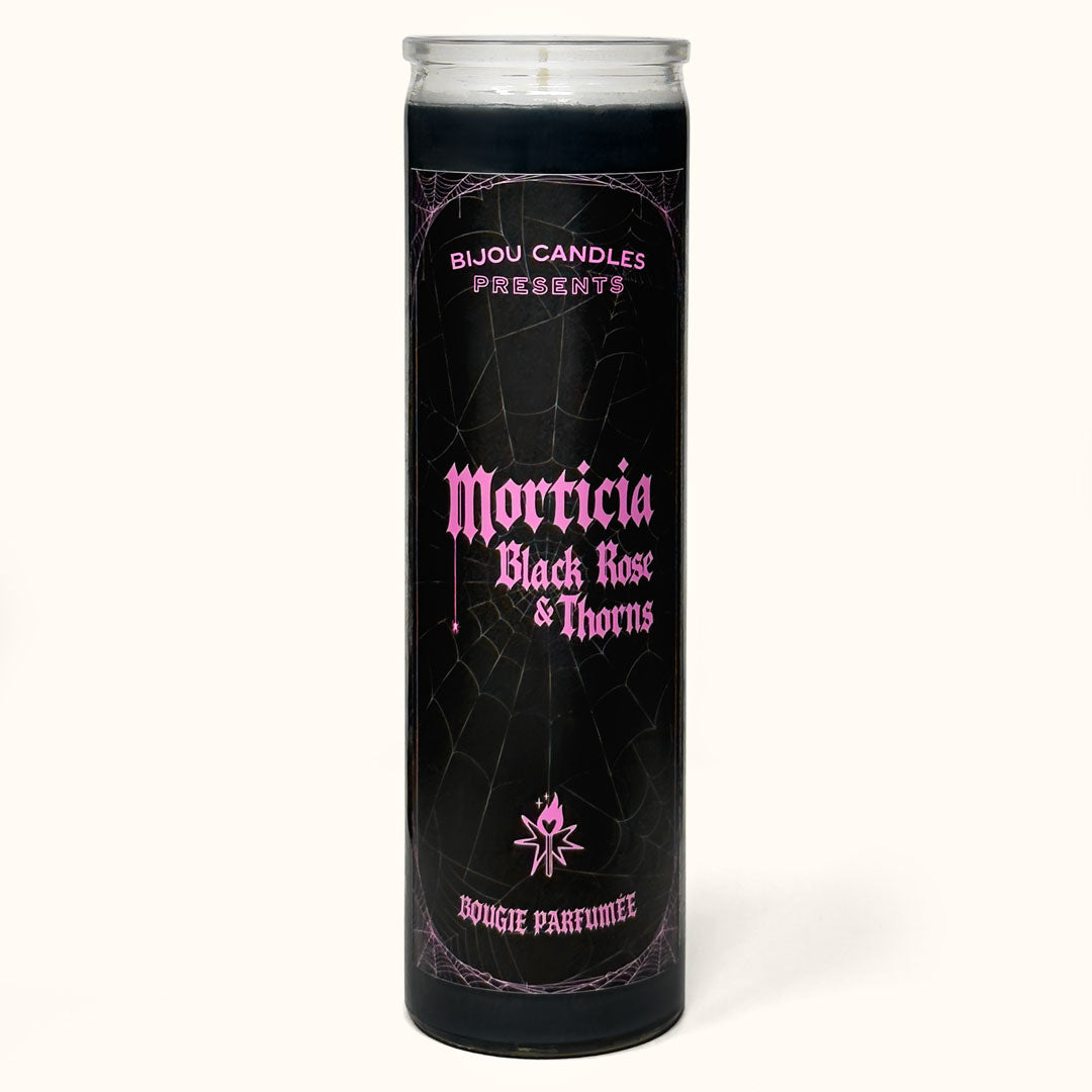 Morticia • Black Rose & Thorns Tall Candle