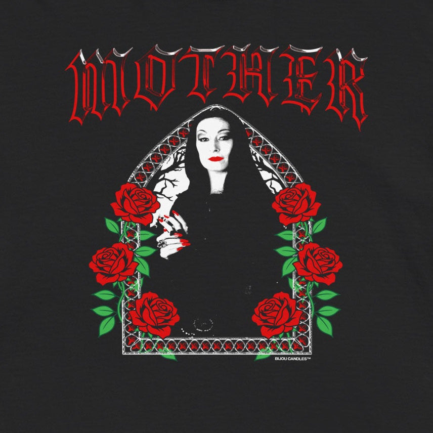 Morticia "Mother" Women’s Premium Crop Top in Black