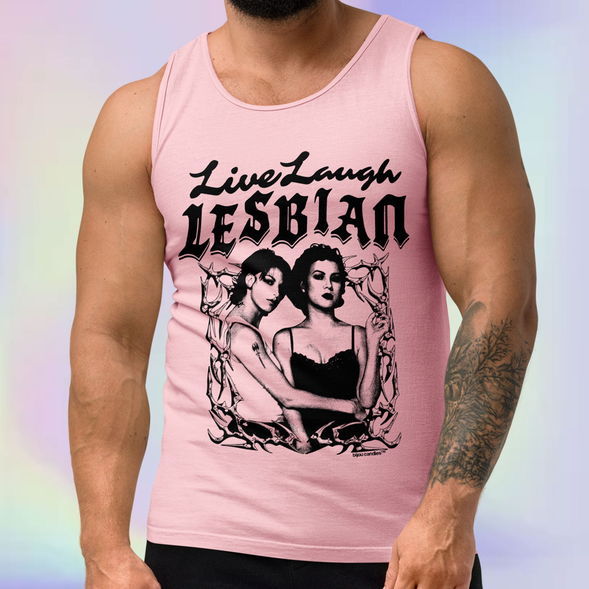 Bound Live Laugh Lesbian Unisex Premium Tank Top