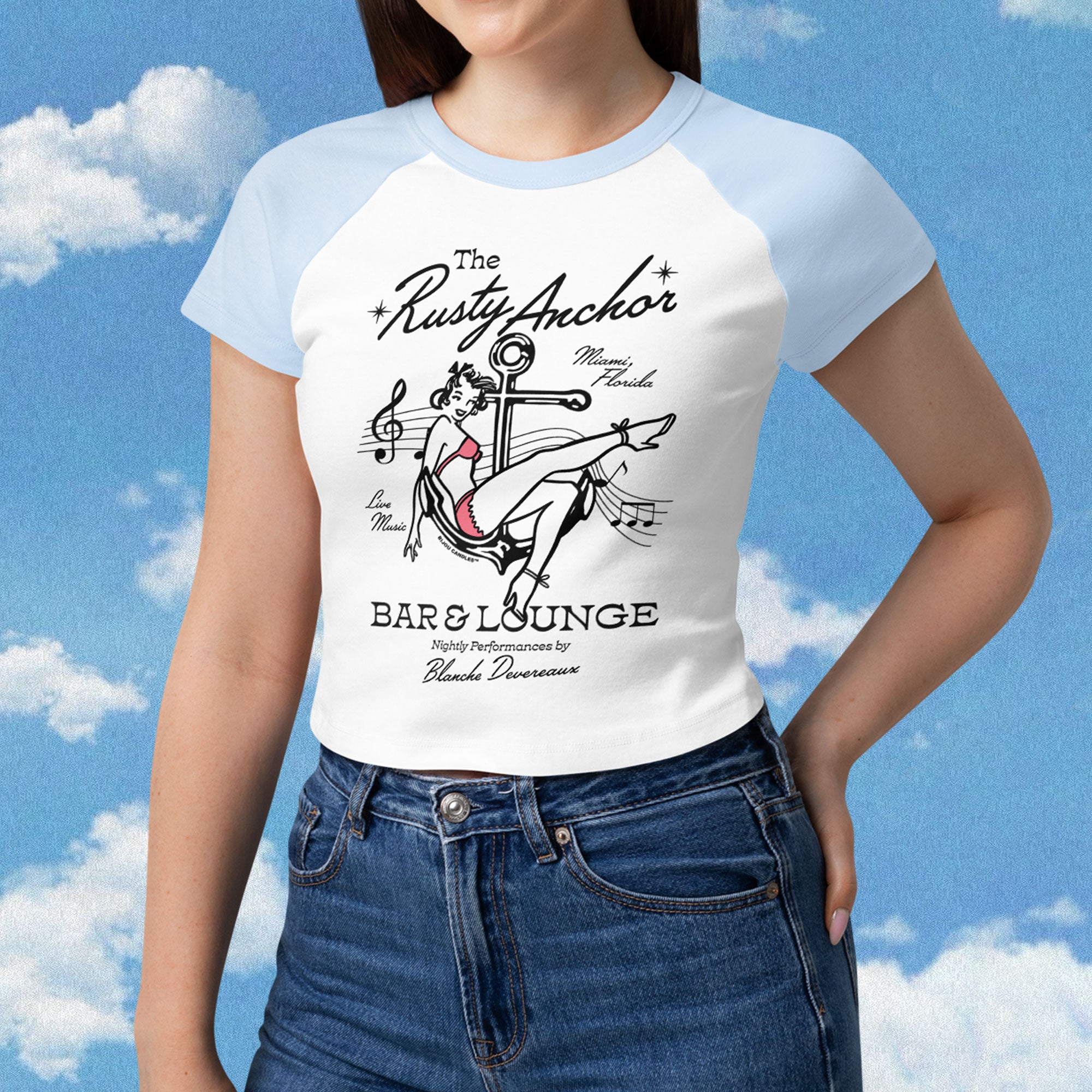 The Rusty Anchor Women's Micro-rib Raglan Baby Tee