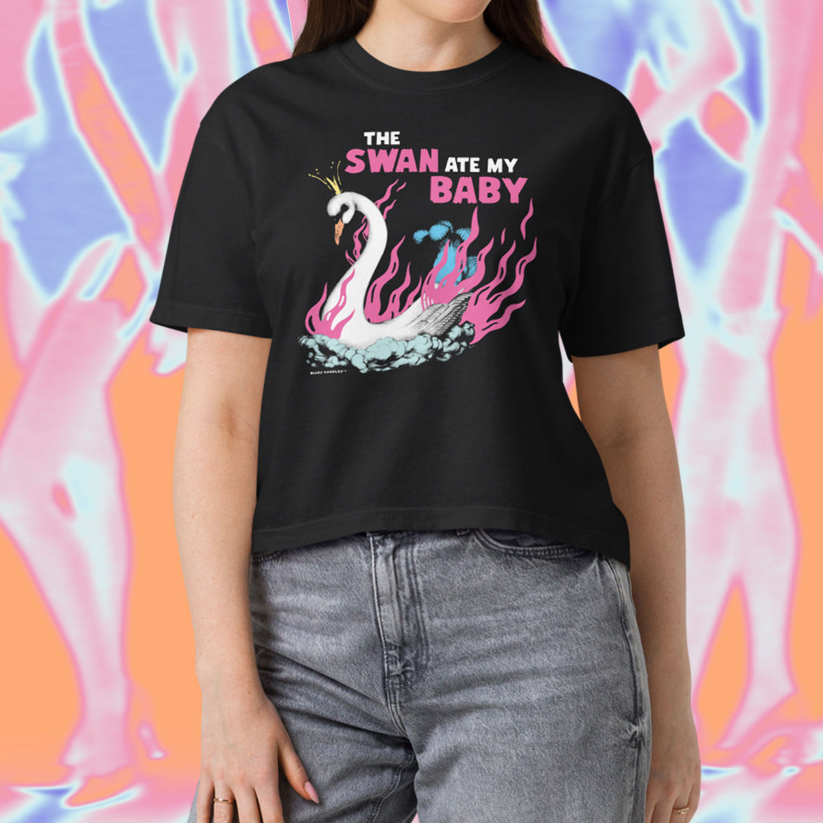 The Swan Ate My Baby Women’s Premium Crop Top