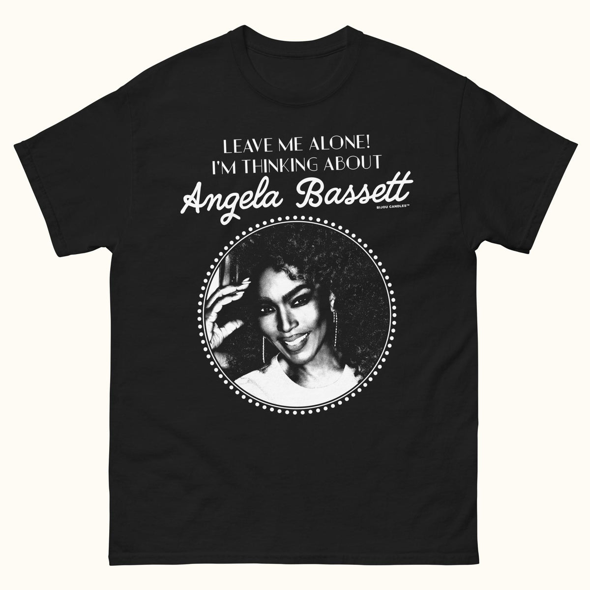Leave me alone I'm thinking about Angela Bassett Unisex T-Shirt in Black, Standard fabric