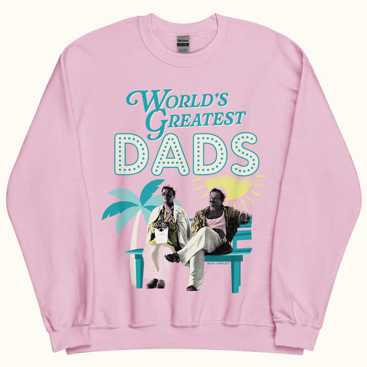 Birdcage World's Greatest Dads Unisex Sweatshirt in Light Pink, Standard fabric
