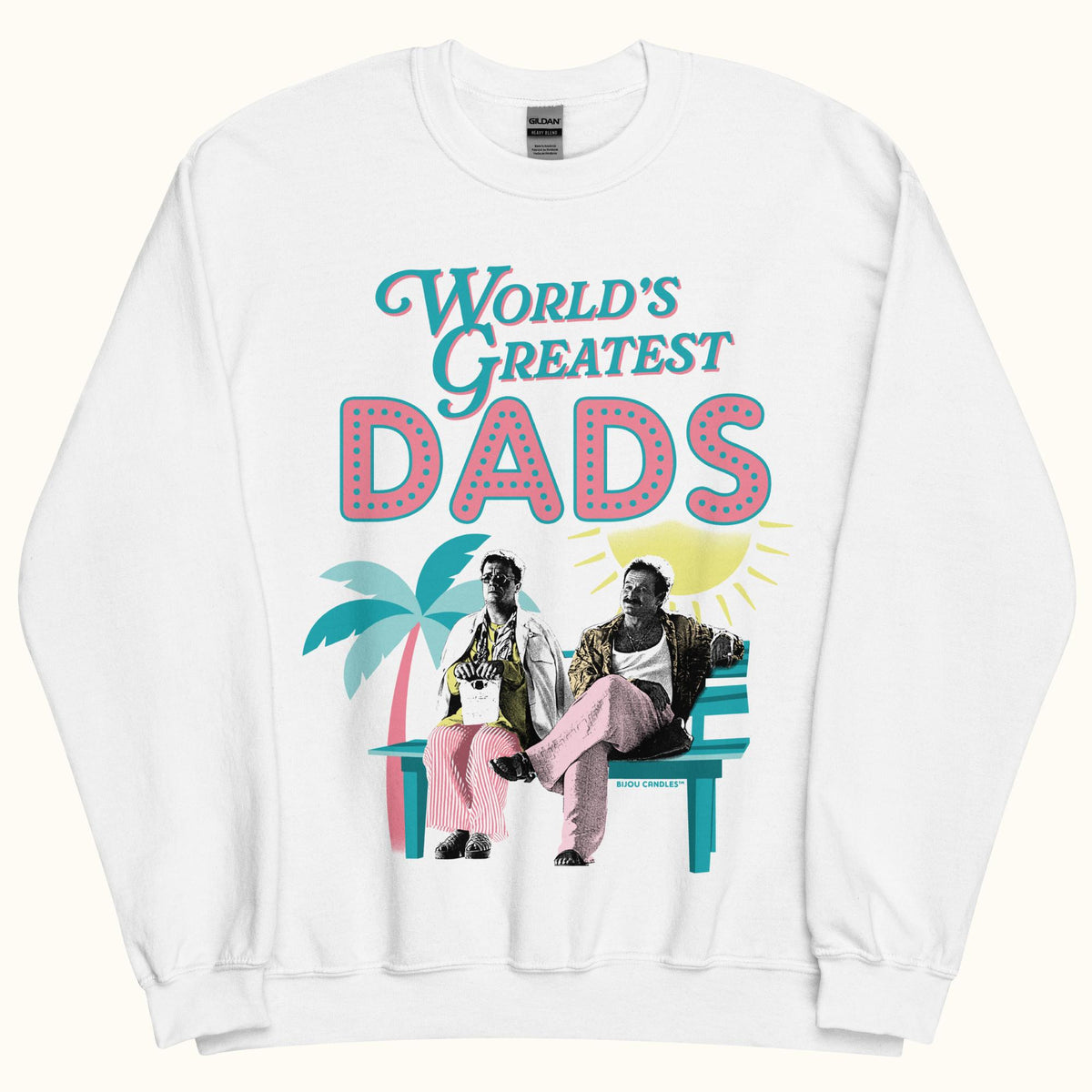 Birdcage World's Greatest Dads Unisex Sweatshirt in White, Standard fabric