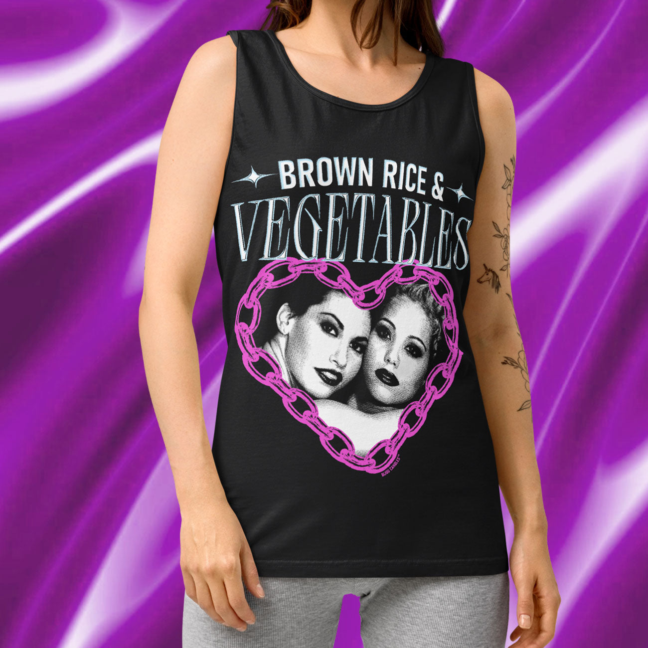 Brown Rice & Vegetables Showgirls Unisex Premium Tank Top
