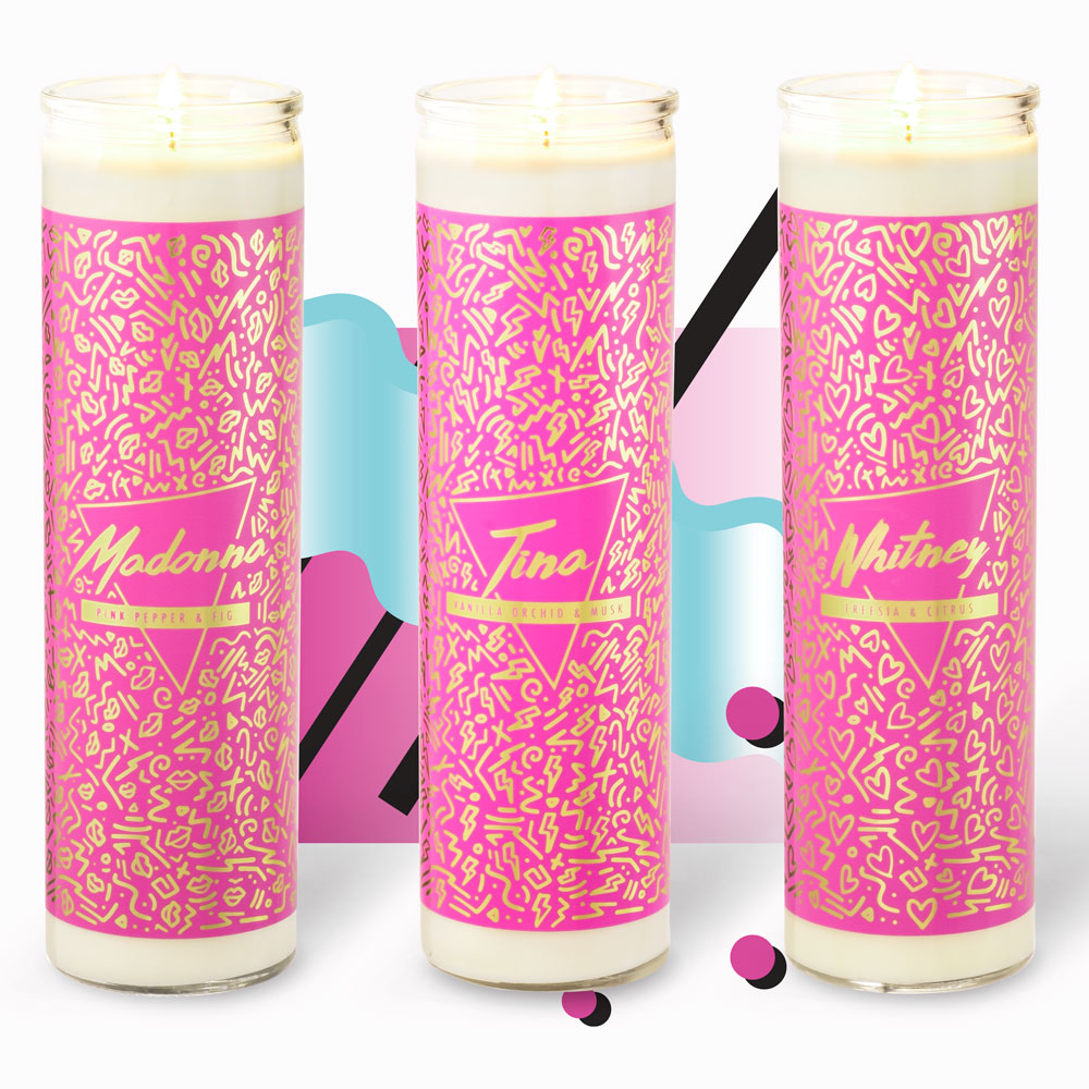 80s Icons Tall Candle Set