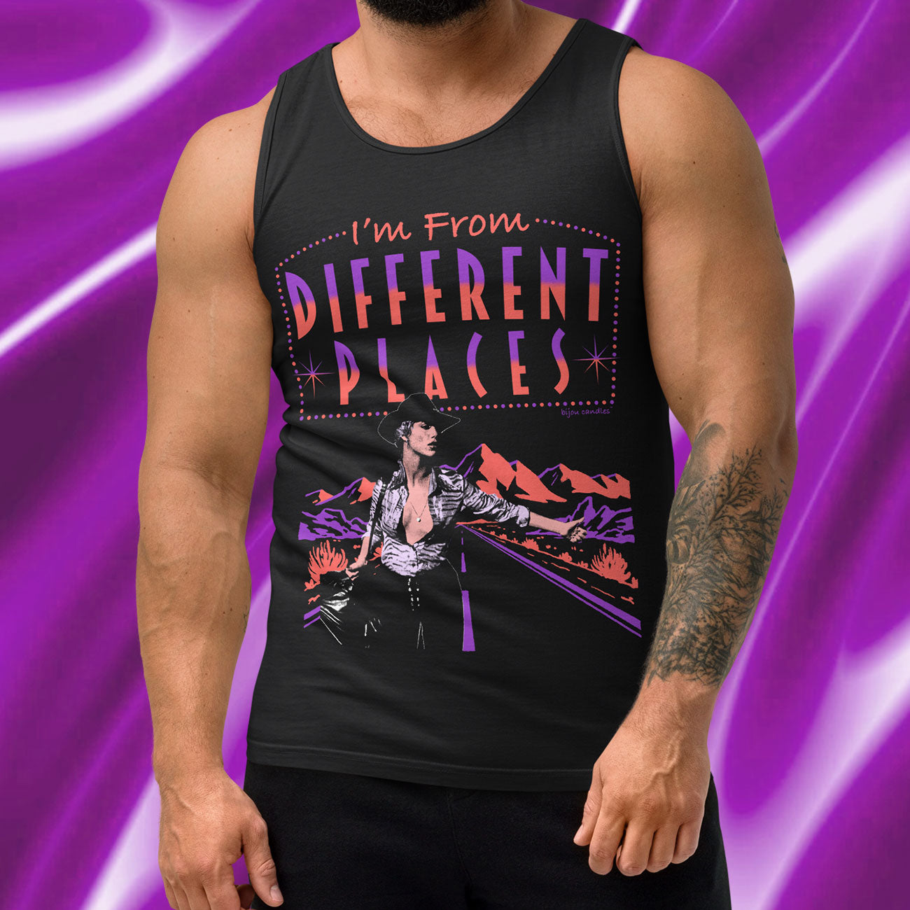 Different Places Showgirls Unisex Premium Tank Top