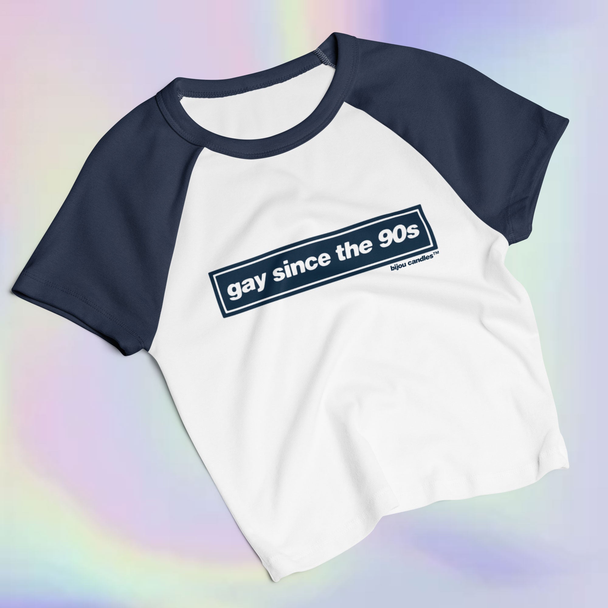 Gay Since The 90s Women's Micro-rib Raglan Baby Tee