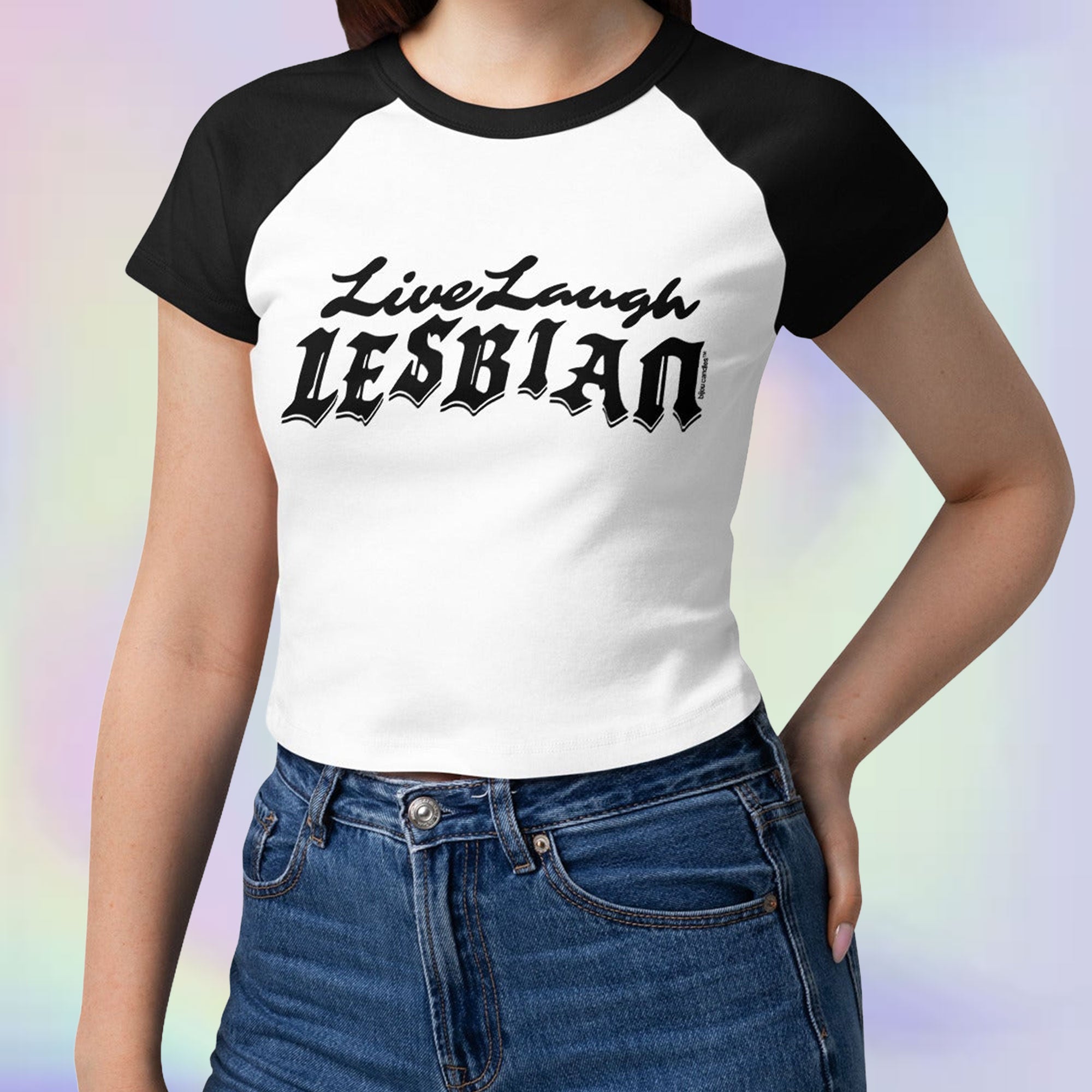 Live Laugh Lesbian Women's Micro-rib Raglan Baby Tee