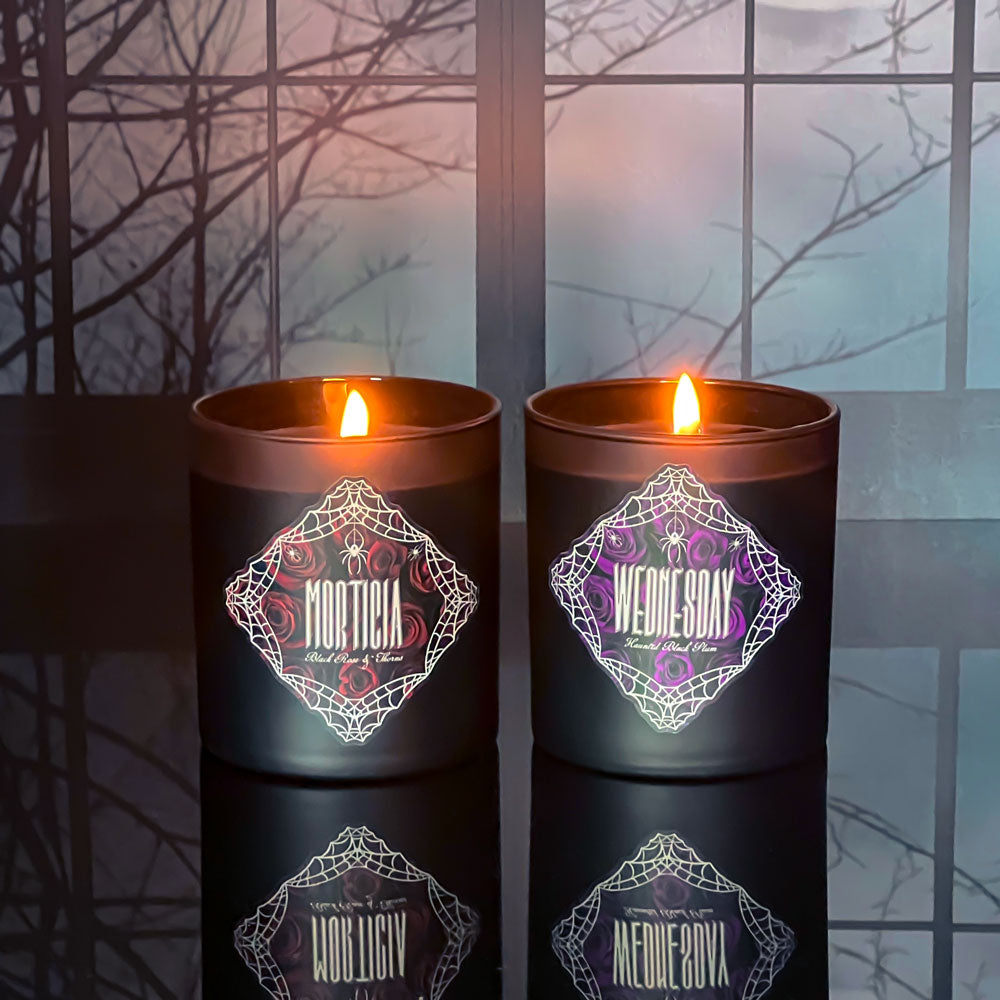 Morticia • Black Rose & Thorns Candle