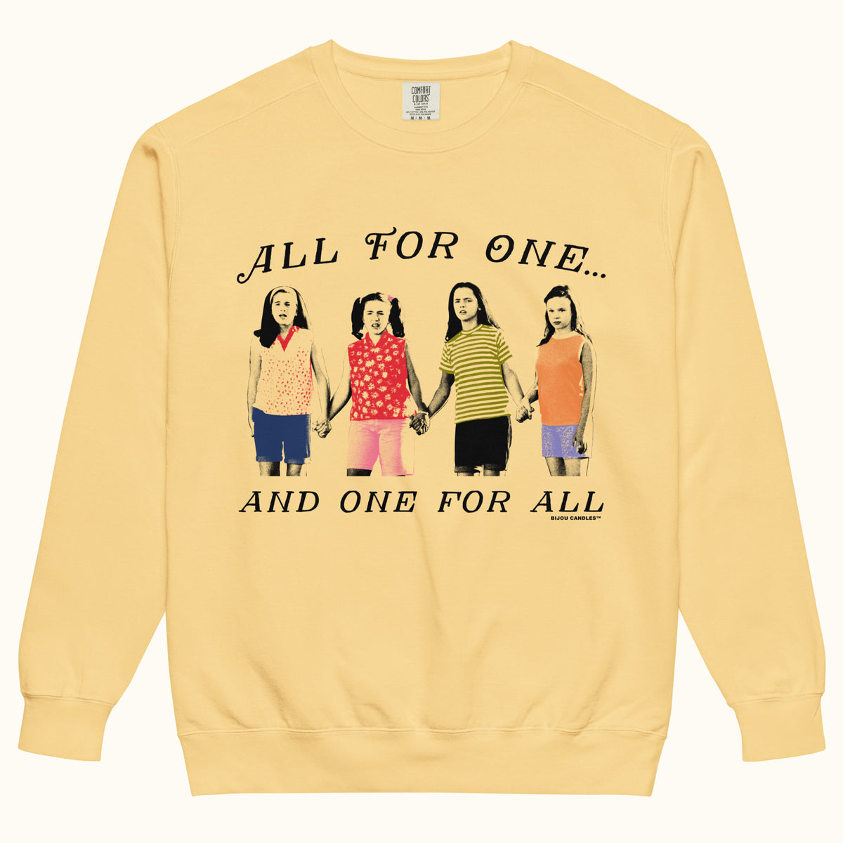 Now and Then Unisex Sweatshirt in Butter, Premium fabric