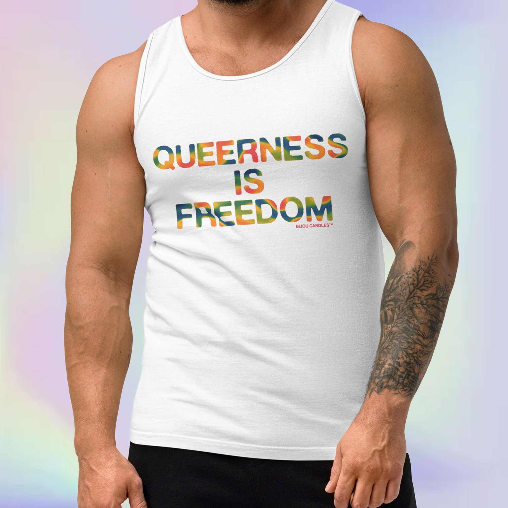 Queerness Is Freedom Premium Tank Top | Bijou Candles