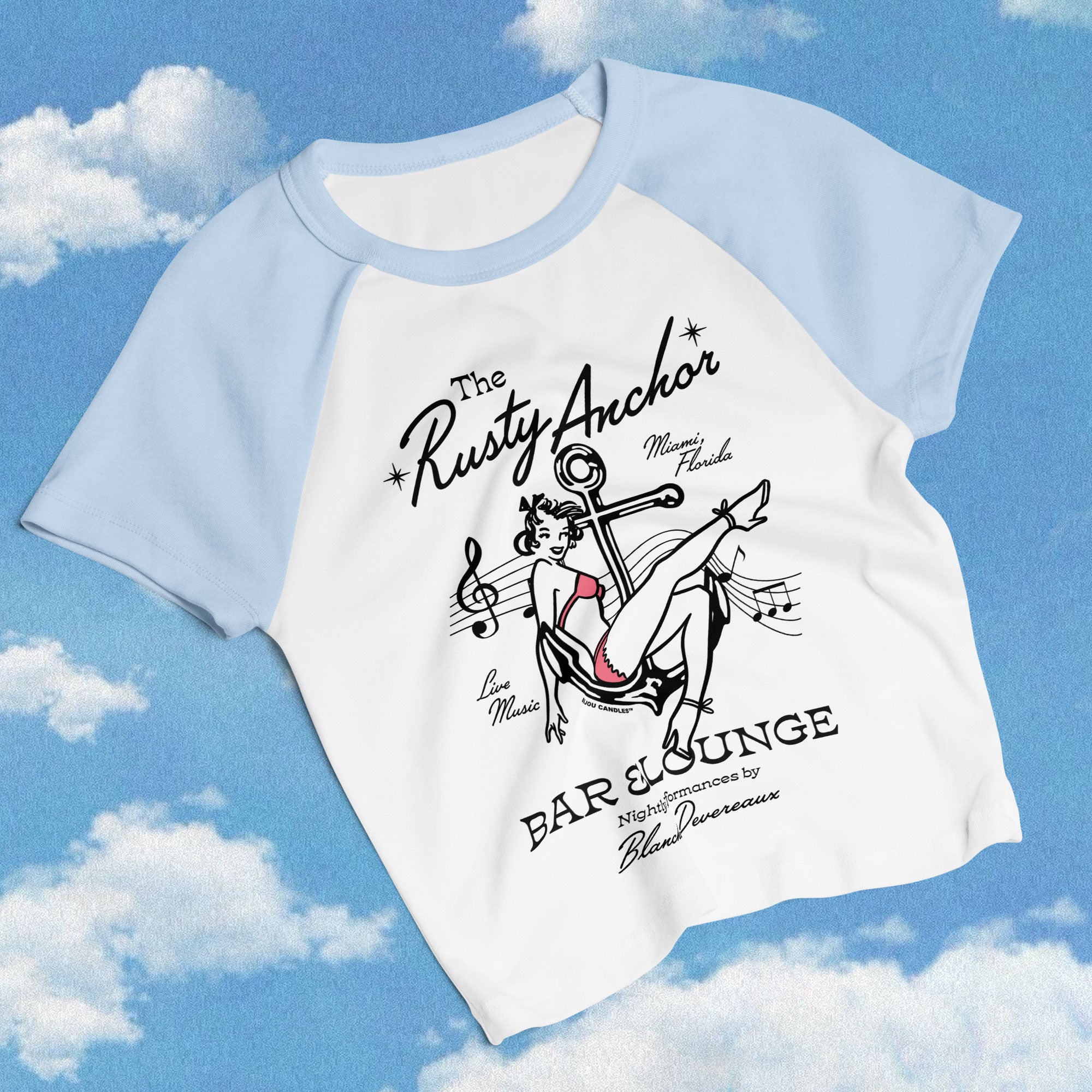 The Rusty Anchor Women's Micro-rib Raglan Baby Tee