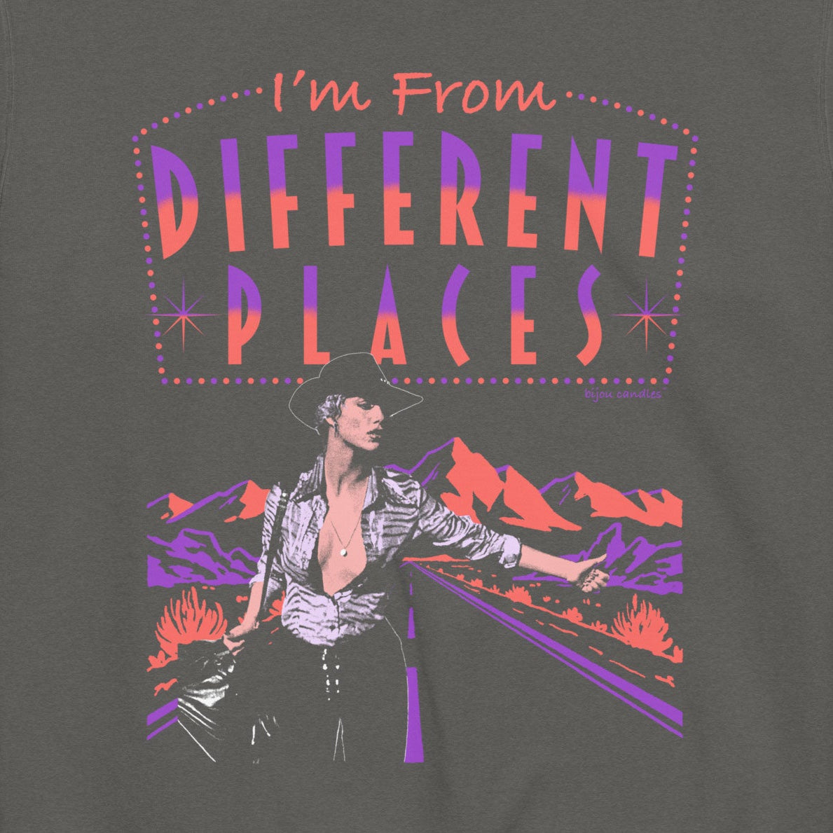Different Places Showgirls Unisex Sweatshirt in Pepper, Premium fabric