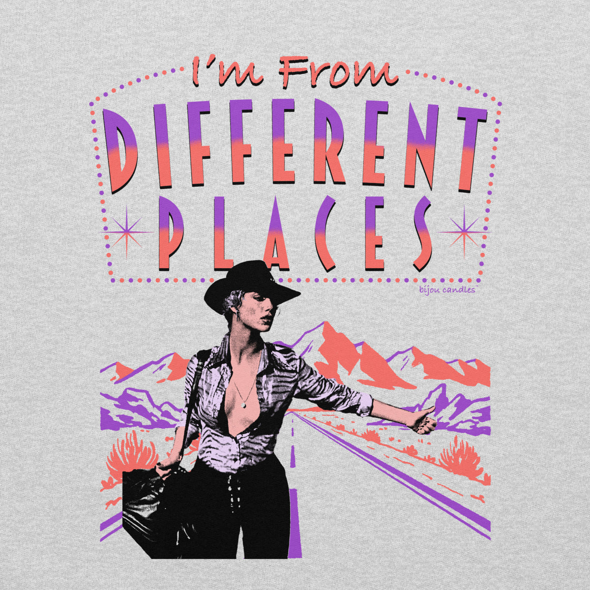 Different Places Showgirls Unisex Sweatshirt in Ash, Standard fabric