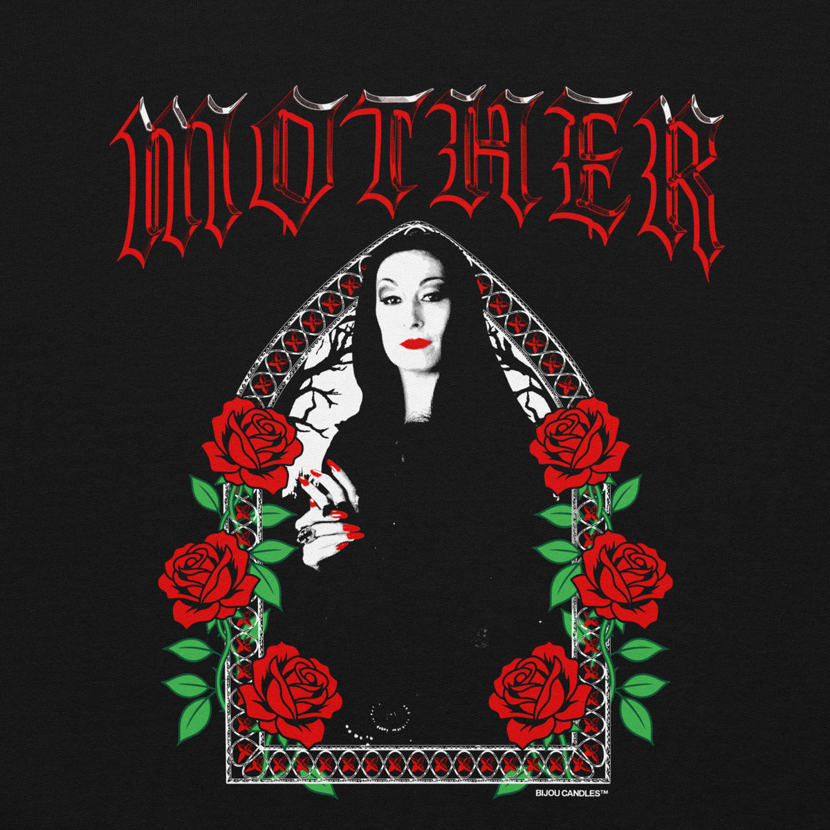 Morticia "Mother" Unisex Sweatshirt in Black, Standard fabric