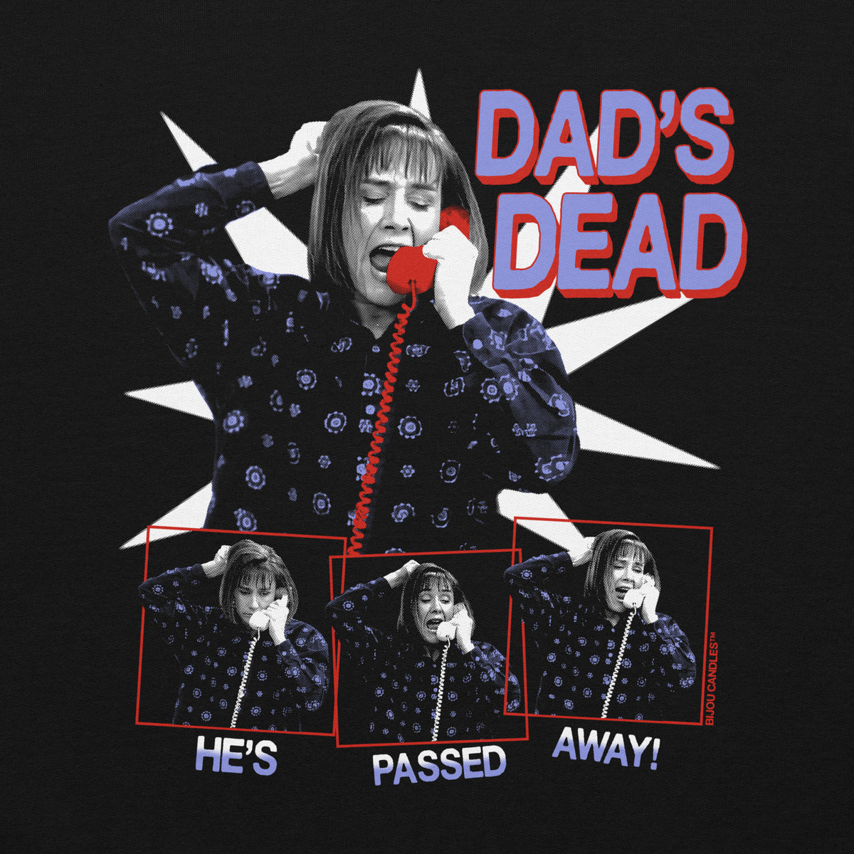 Aunt Jackie Dad's Dead Unisex Sweatshirt in Black, Standard fabric