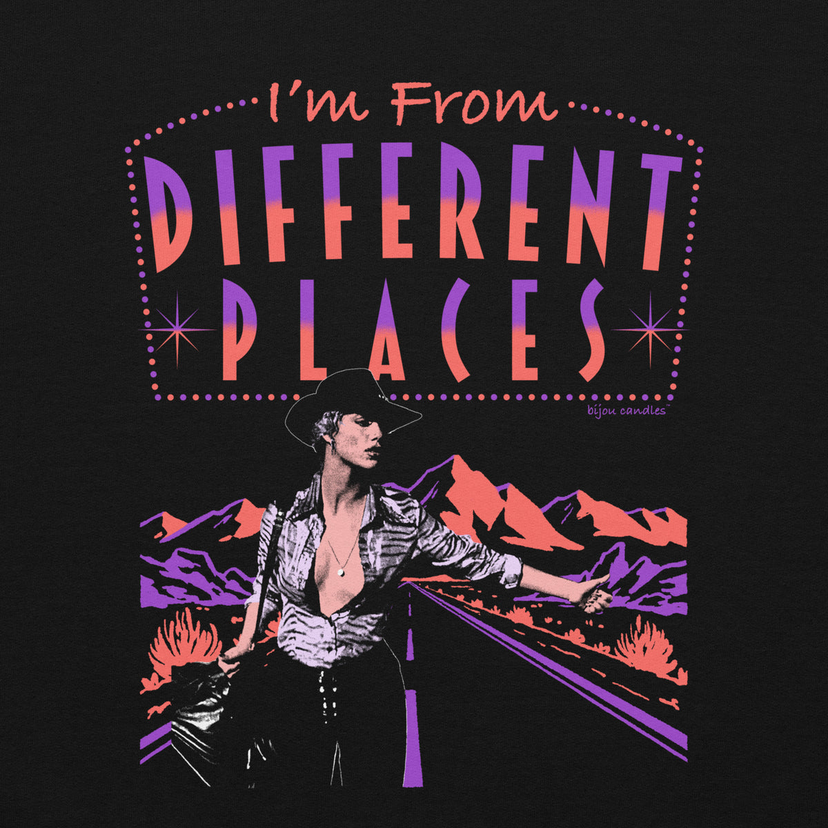 Different Places Showgirls Unisex Sweatshirt in Black, Standard fabric