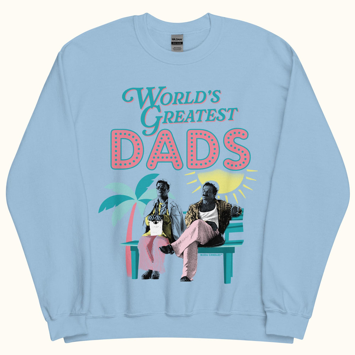 Birdcage World's Greatest Dads Unisex Sweatshirt in Light Blue, Standard fabric