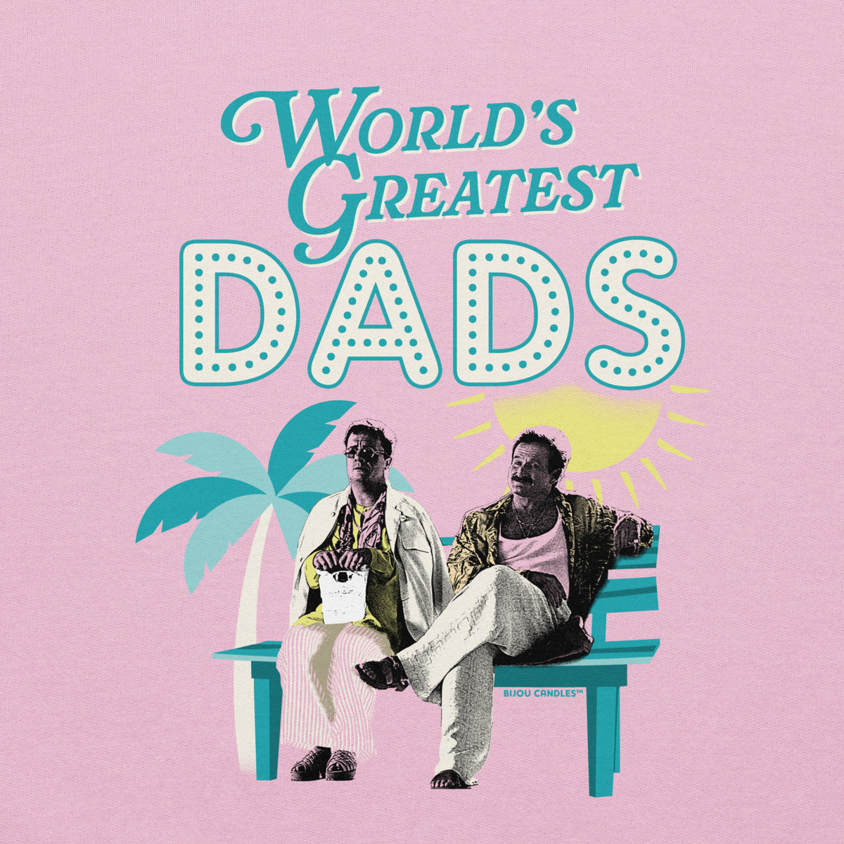 Birdcage World's Greatest Dads Unisex Sweatshirt in Light Pink, Standard fabric
