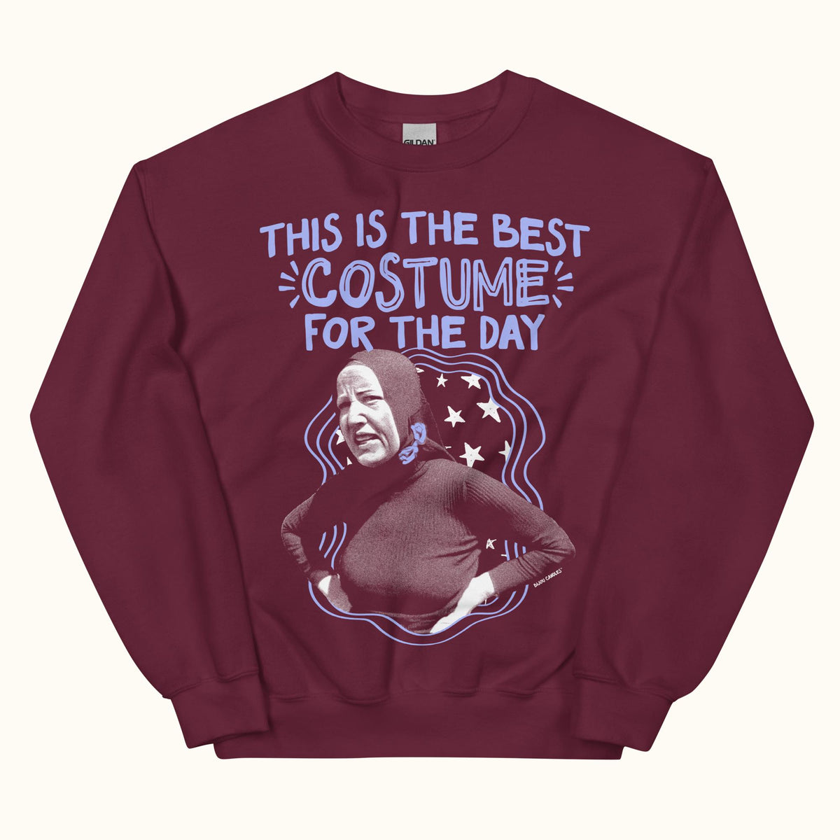 Little Edie Costume For The Day Unisex Sweatshirt in Maroon, Standard fabric