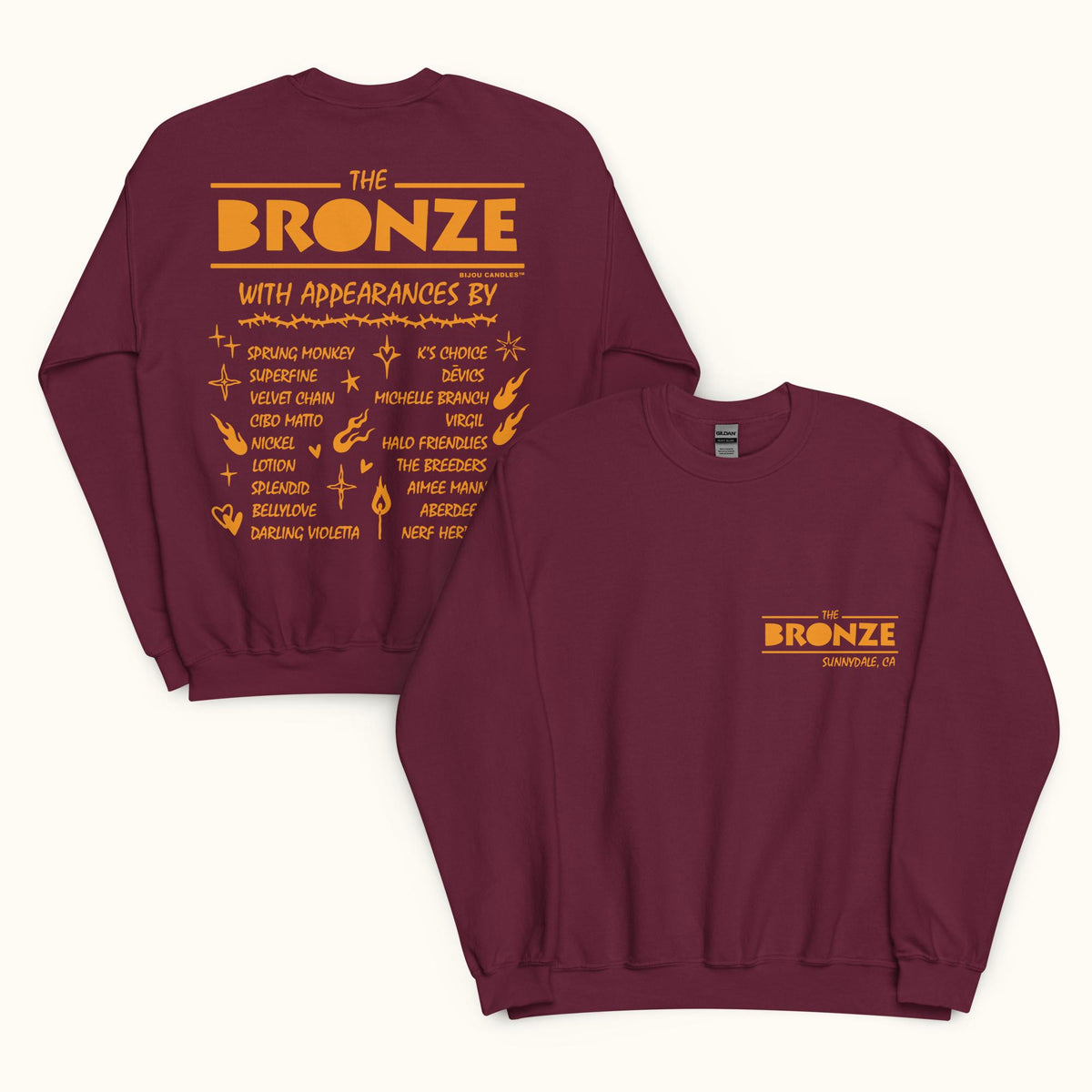 Buffy The Bronze Unisex Sweatshirt in Maroon, Standard fabric