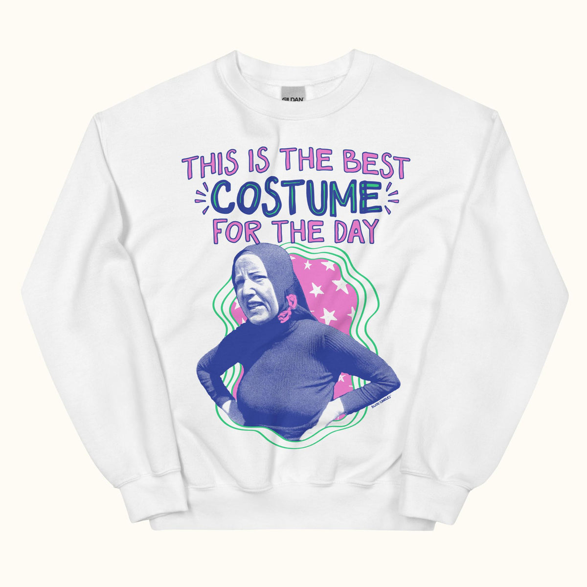 Little Edie Costume For The Day Unisex Sweatshirt in White, Standard fabric