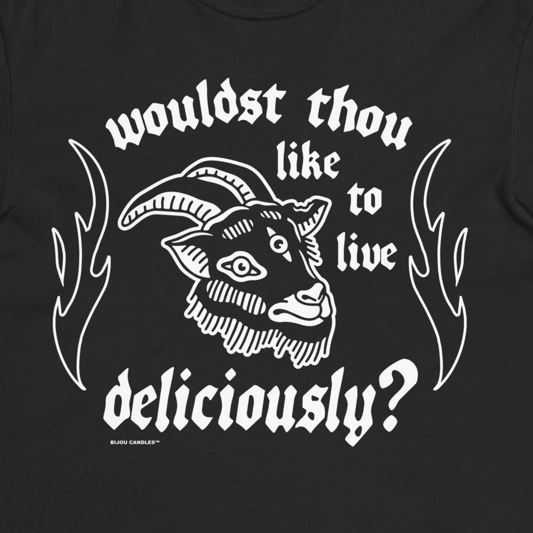 Live Deliciously T-Shirt | Bijou Candles