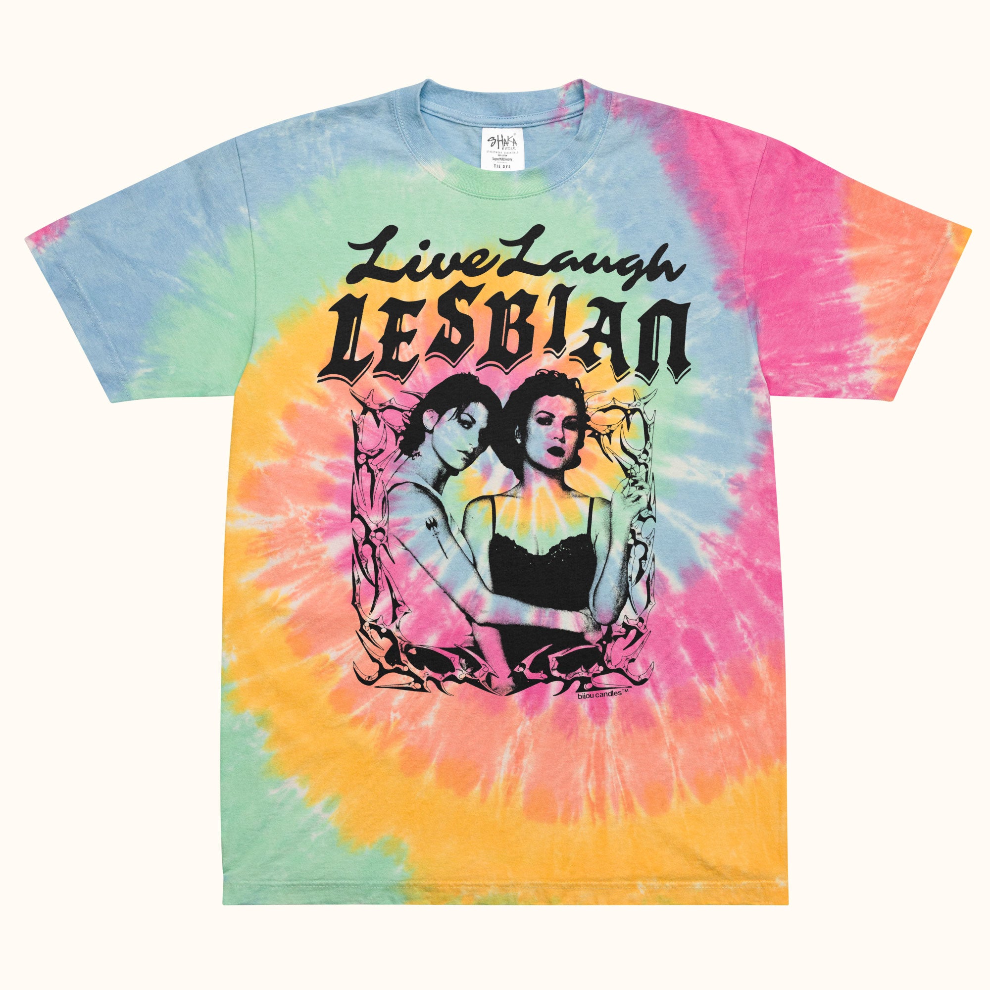 Bound Live Laugh Lesbian Oversized Tie-dye T-Shirt