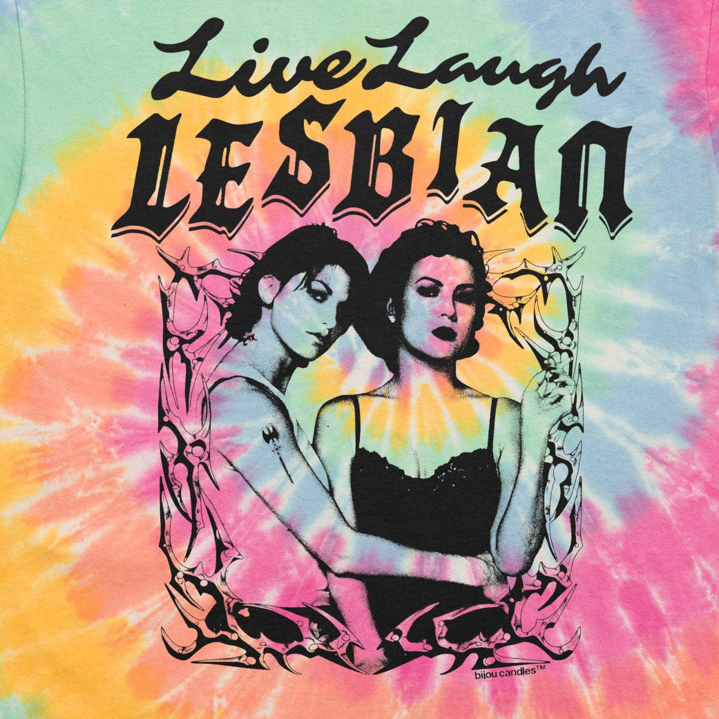 Bound Live Laugh Lesbian Oversized Tie-dye T-Shirt
