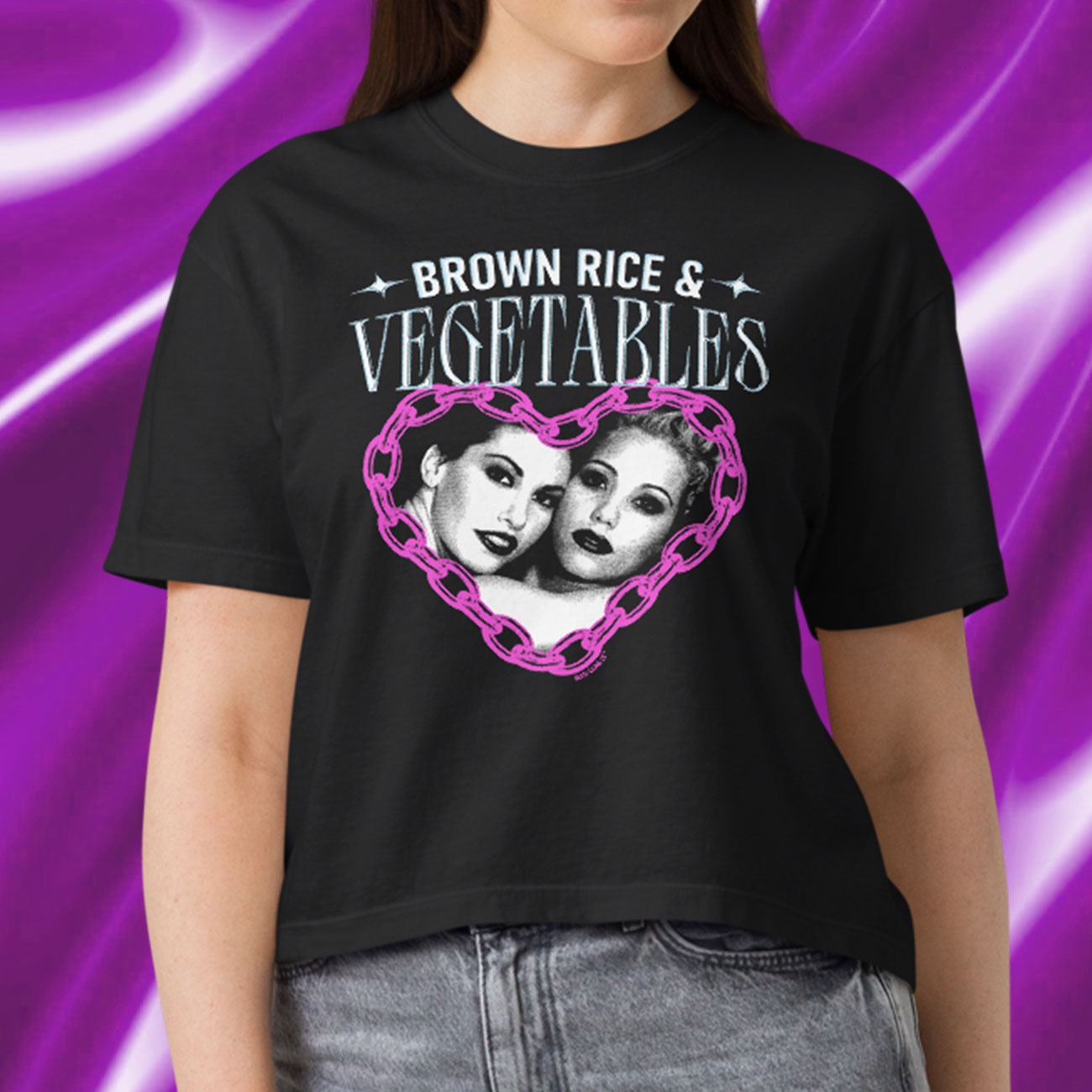 Brown Rice & Vegetables Showgirls Women’s Premium Crop Top
