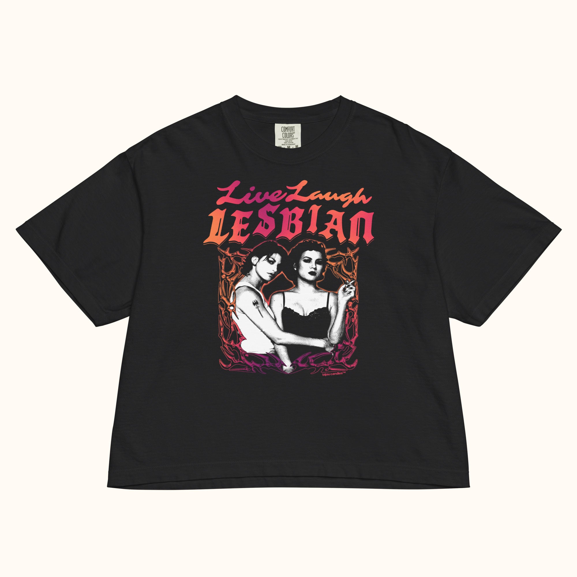 Bound Live Laugh Lesbian Premium Crop Top