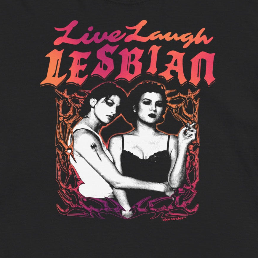 Bound Live Laugh Lesbian Premium Crop Top