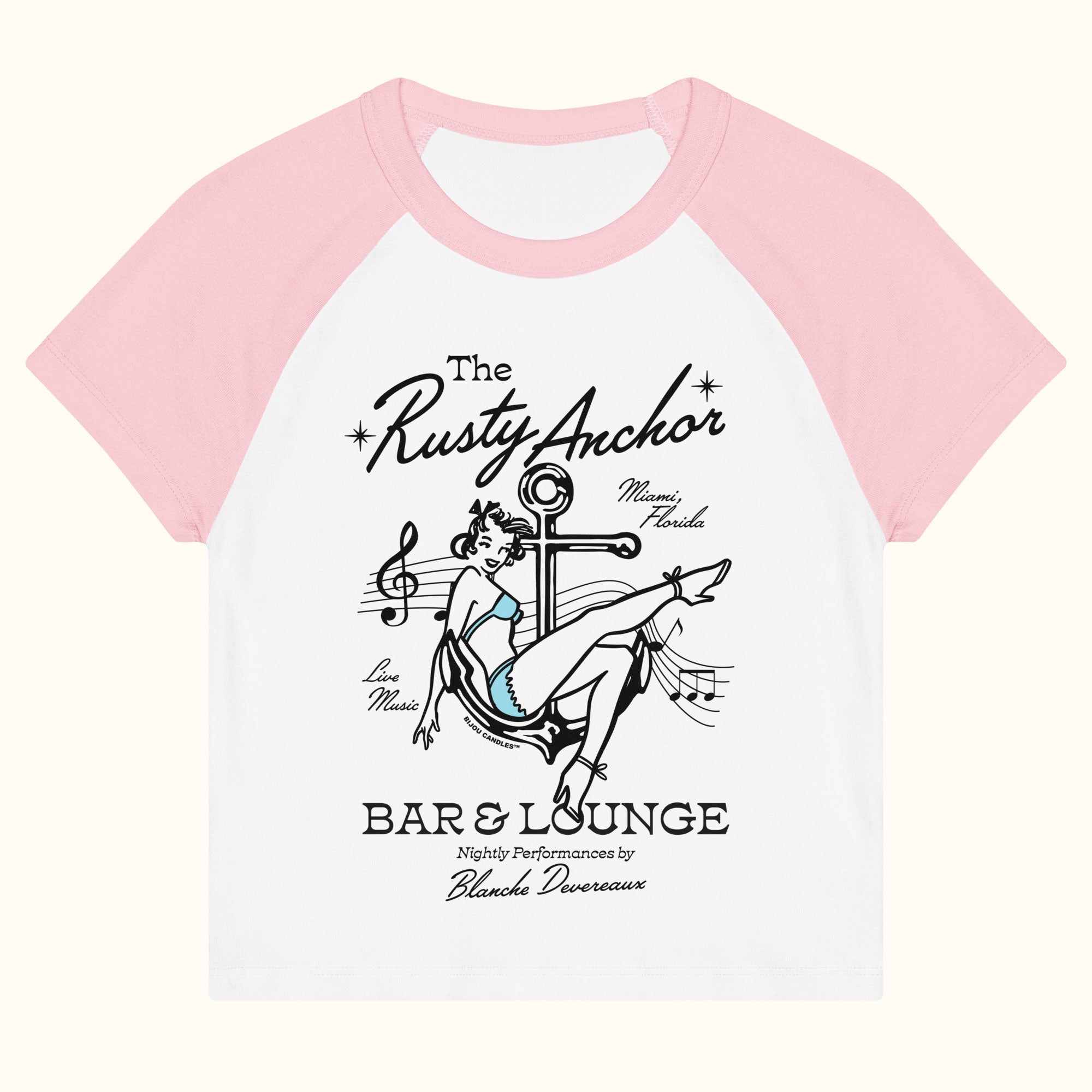 The Rusty Anchor Women's Micro-rib Raglan Baby Tee