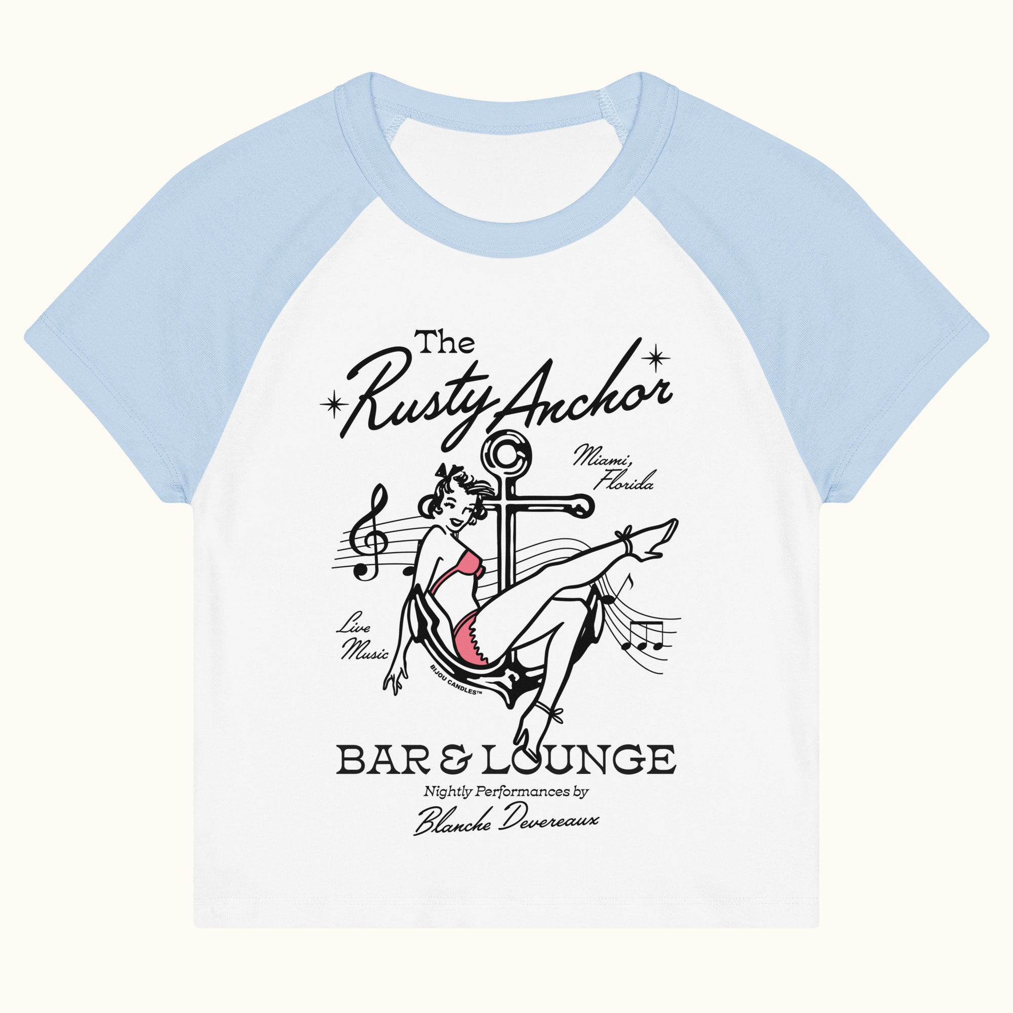 The Rusty Anchor Micro-rib Raglan Baby Tee