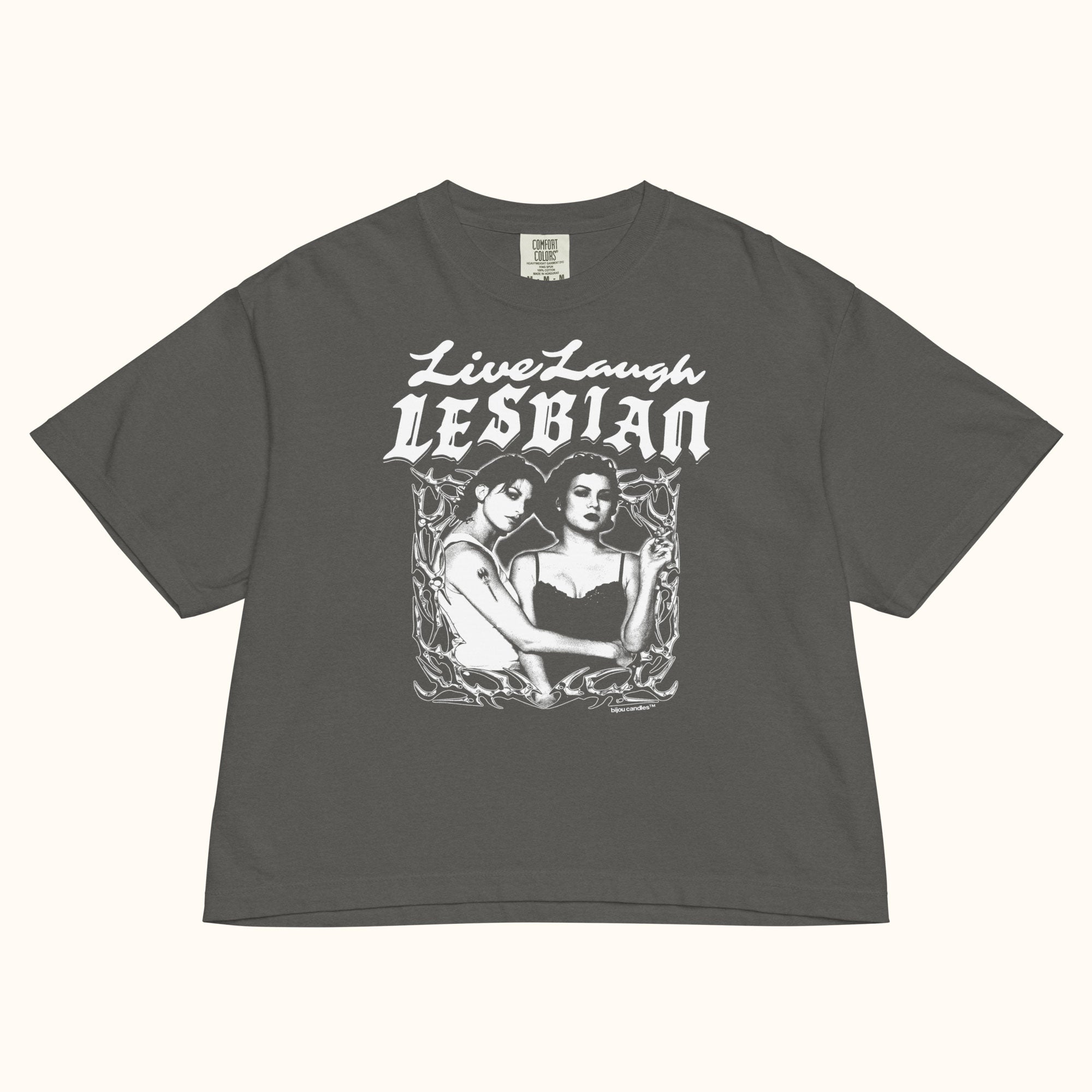 Bound Live Laugh Lesbian Women's Premium Crop Top
