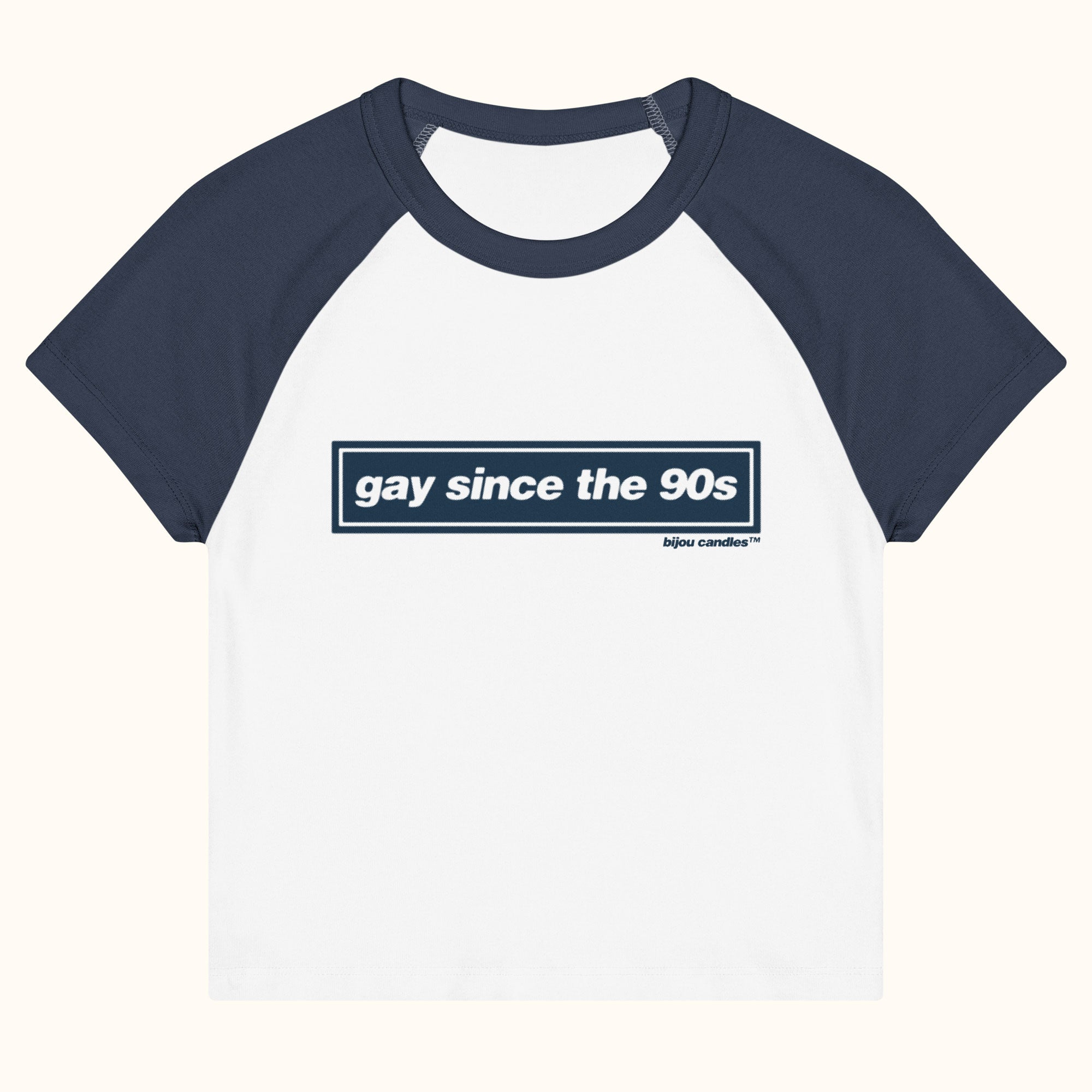 Gay Since The 90s Micro-rib Raglan Baby Tee