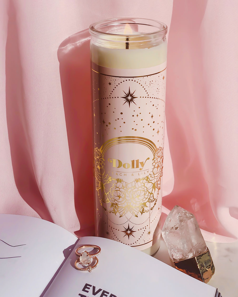 Bijou Candles  Dolly · Peach & Lily Tall Candle