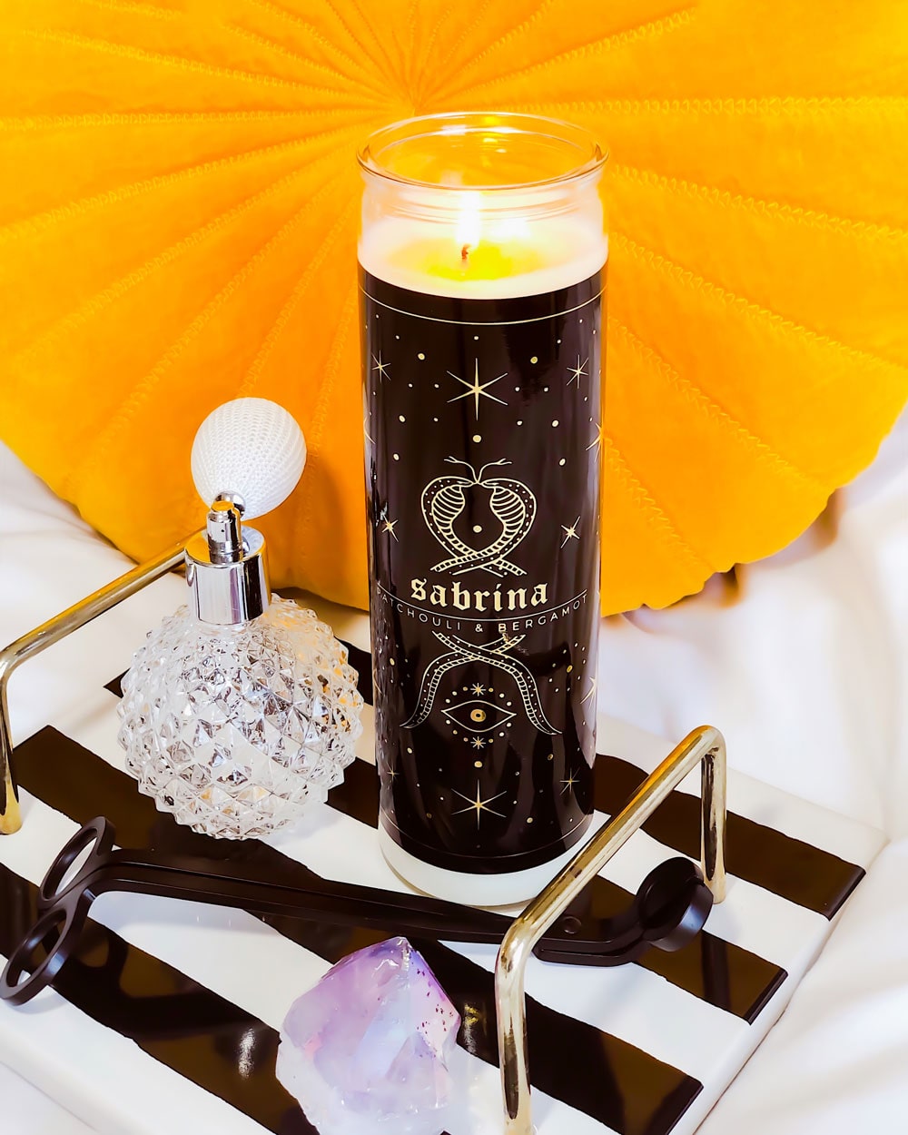 Sabrina • Patchouli & Bergamot Tall Candle